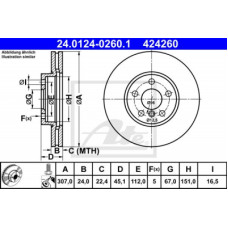 Гальмівний диск ATE 24-0124-0260-1-02
