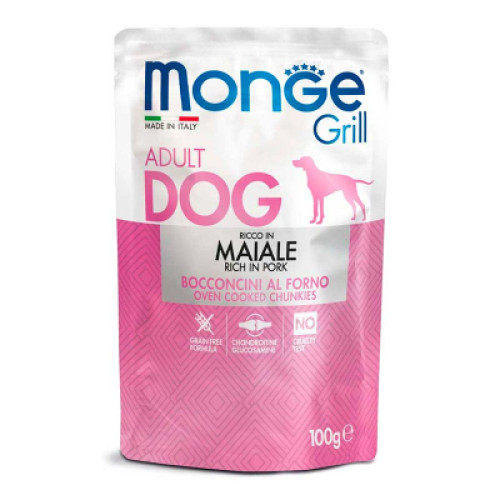 Вологий корм для собак Monge Dog Grill з свининою 100 г (8009470013147)