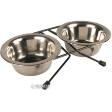 Посуд для собак Trixie низька підставка з мисками 2.8 л/24 см (4011905248349)