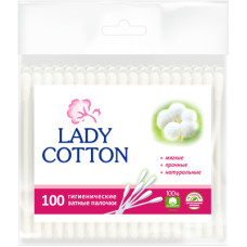 Ватні палички Lady Cotton в поліетиленовому пакеті 100 шт. (4820048487351)