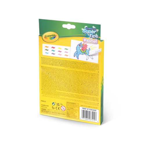 Фломастери Crayola Supertips (washable) пастельні кольори, 12 шт (58-7515)