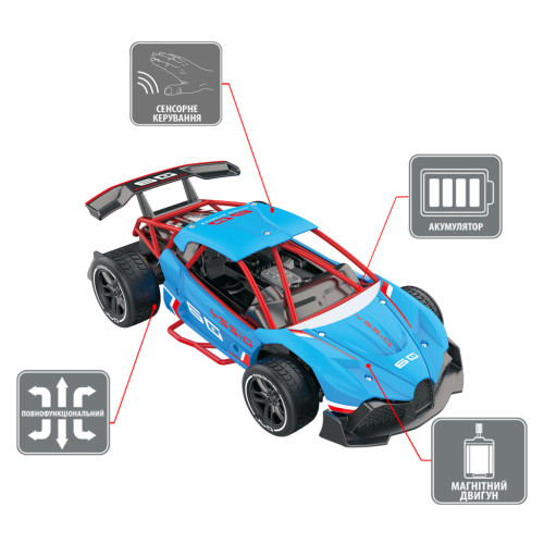 Радіокерована іграшка Sulong Toys Gesture sensing та з сенсорним керуванням – Dizzy (блакитний, 1:16) (SL-285RHB)
