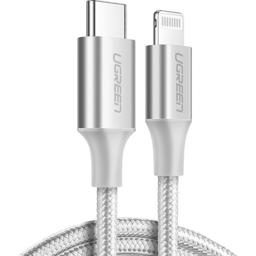 Дата кабель USB-C to Lightning 2.0m US304 20V/3A 60W Silver Ugreen (70525)