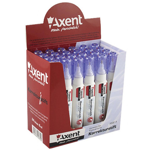 Коректор Axent pen 8 ml (display) (7002-А)