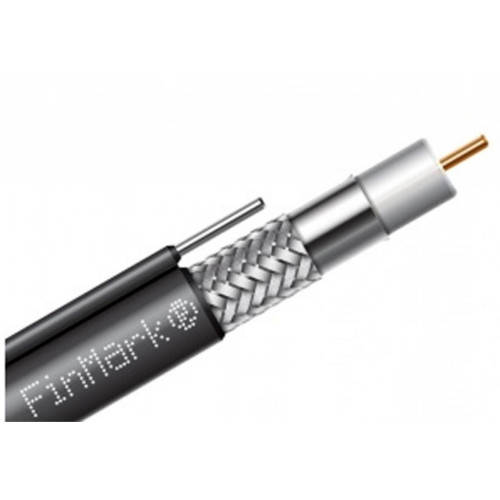 Кабель телевізійний FinMark RG-690, CU, +steel wire, 305м, black (F690BVMcu_305_black)