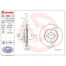 Гальмівний диск Brembo 09.7806.11