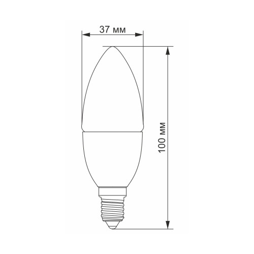 Лампочка TITANUM C37 6W E14 3000K (TLС3706143)