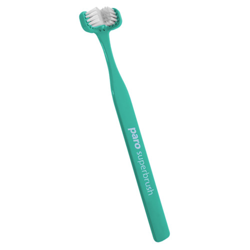Зубна щітка Paro Swiss Superbrush тристороння бірюзова (7610458007242-turquoise)