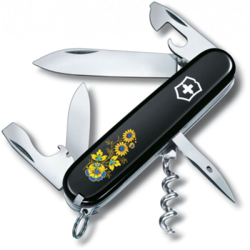 Ніж Victorinox Spartan Ukraine Black "Квіти" (1.3603.3_T1050u)