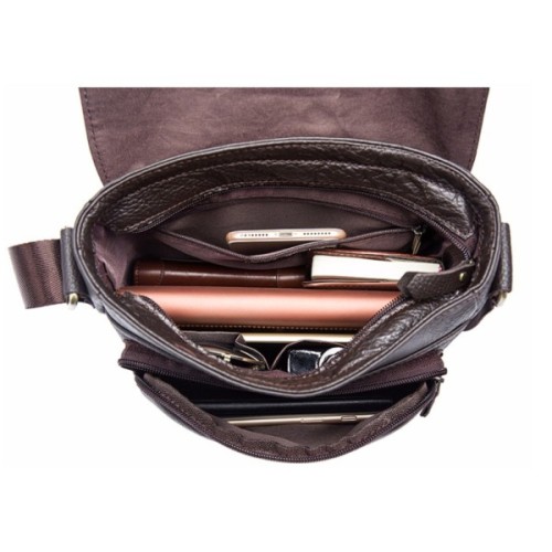 Сумка Vintage Через плече зі шкіри Коричнева (20022)