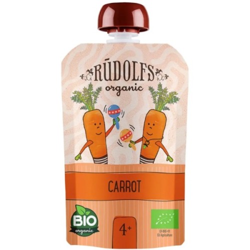 Дитяче пюре Rudolfs органічне морква 4+, 90 г (4751017943120)