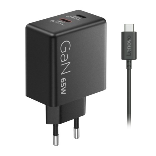 Блок живлення до ноутбуку Lenovo Dual USB-C 65W GaN Charger (40AW065BEU)