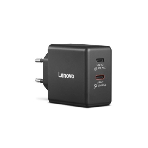 Блок живлення до ноутбуку Lenovo Dual USB-C 65W GaN Charger (40AW065BEU)