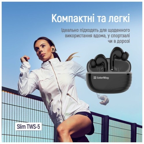 Навушники ColorWay Slim TWS-5 Earbuds Black (CW-TWS5BK)