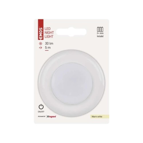 Нічник EMOS 30Lm 3 ААA пластик (P4722)