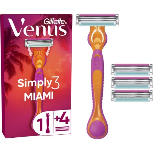 Бритва Gillette Simply Venus 3 Miami з 4 змінними картриджами (8700216878333)