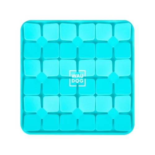 Універсальний посуд для тварин WAUDOG Silicone Килимок для пошуку корму 20х20х1.7 см блакитний (23512)