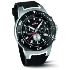 Наручний годинник Seculus 4488.2.503 black, ss tr-ipb silver, silicon black