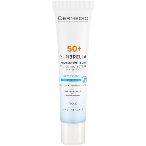 Засіб від засмаги Dermedic Sunbrella SPF 50+ PPD 30 Матувальний сонцезахисний флюїд 40 мл (5901643178109)