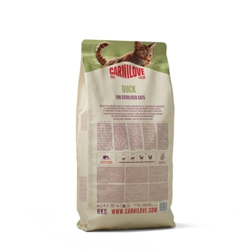 Сухий корм для кішок Carnilove True Fresh Duck Sterilised 6 кг (8595602582372)
