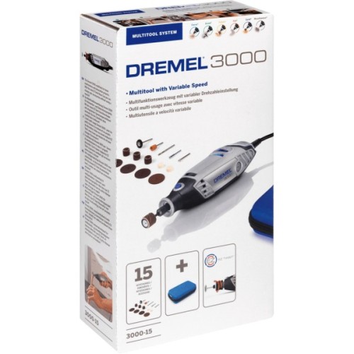 Гравер Dremel 3000-15 130Вт 10000-33000об/хв, 15 насадок 0.55кг (F.013.300.0JA)
