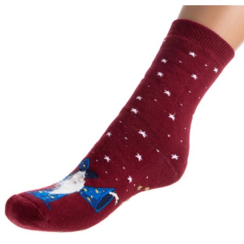 Шкарпетки дитячі Bross махрові з чарівником (10196-4-darkred)