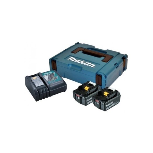 Набір акумулятор + зарядний пристрій Makita LXT BL1860B, 18V, 2x6Ah, DC18RC, Makpac (198116-4)