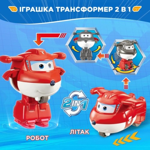 Фігурка Super Wings трансформер Transform-a-Bots Джетт (Jett) (EU780010)