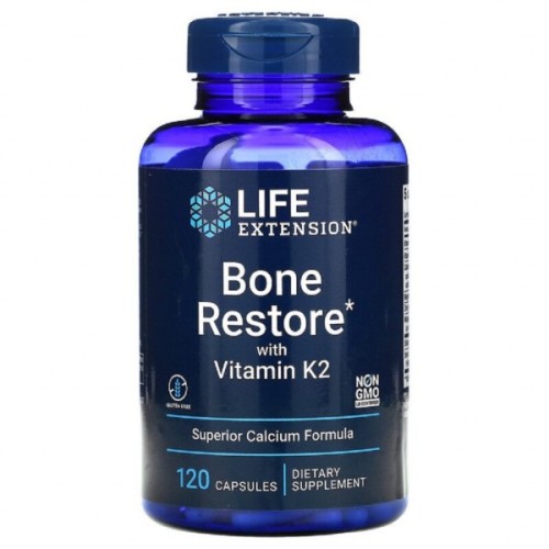 Вітамінно-мінеральний комплекс Life Extension Відновлення Кістей + К2, Bone Restore with Vitamin K2 120 Ка (LEX-17271)