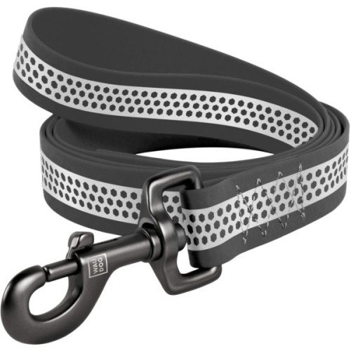 Повідець для собак WAUDOG Waterproof світловідбивний M Ш 20 мм Д 305 см сірий (260111)