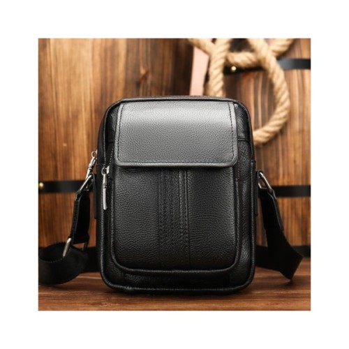 Сумка Vintage Шкіряна флотар Чорна (14943)