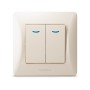 Вимикач Videx BINERA 2кл з підсвічуванням кремовий (VF-BNSW2L-CR)