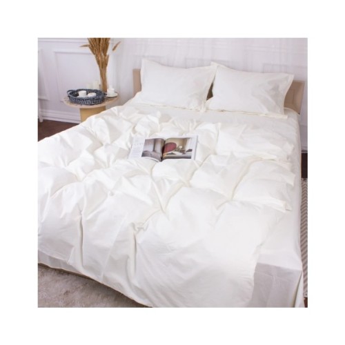Постільна білизна MirSon Poplin Line 002 Milky White 175 x 210 (2200006277798)