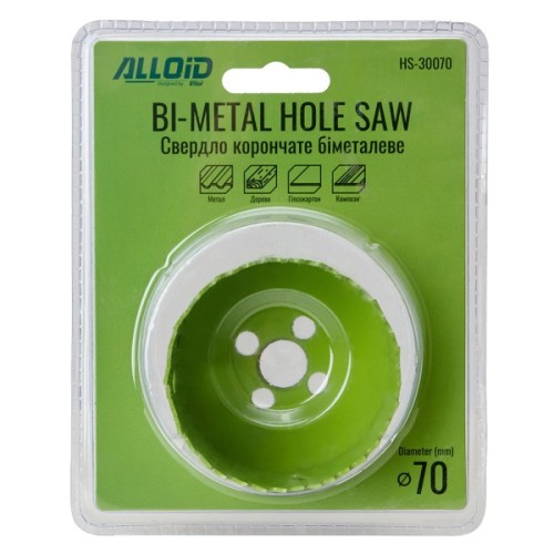 Коронка Alloid біметалева, 70мм (HS-30070)