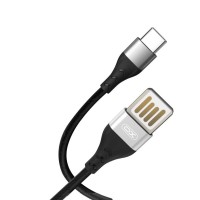 Дата кабель USB 2.0 AM to USB-C 1.0m 2.1A double-side grey XO (NB188-TC-1-GR)