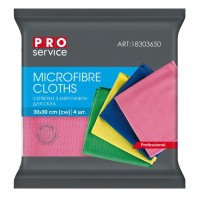 Серветки для прибирання PRO service Standard з мікрофібри для скла мікс кольорів 4 шт. (4823071641394)
