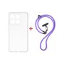 Чохол до мобільного телефона Dengos Case + Cross-body Strap Motorola G17/G17 Power Clear+Purple (DG-KM-CCRB-32)