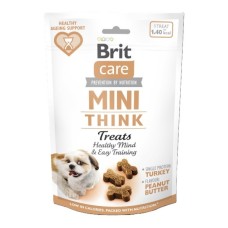 Ласощі для собак Brit Care Mini Treats Think для малих порід для розумових здібностей індичка, арахісове масло 50 г (8595602578559)