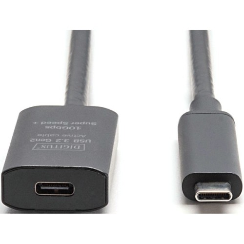 Дата кабель USB-С to USB-C 5.0m M/F USB3.2 Gen2 Active 10G Digitus (DA-73112)