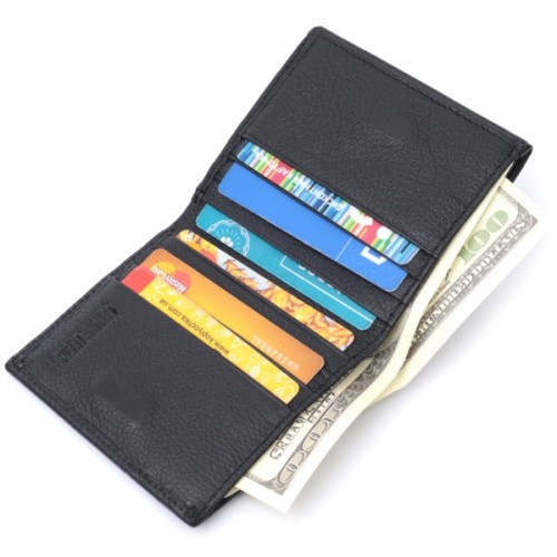 Гаманець ST Leather З натуральної шкіри Чорний (22709)