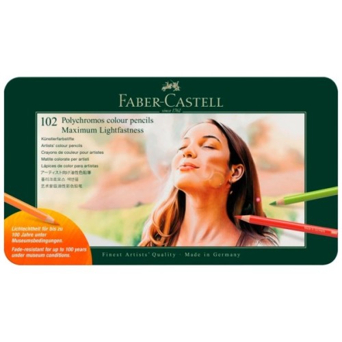 Олівці кольорові Faber-Castell POLYCHROMOS 102 кольори в металевій коробці (210061) (33048)