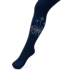 Колготки дитячі BNM з квітами зі страз (M0C0302-1163-3G-blue)