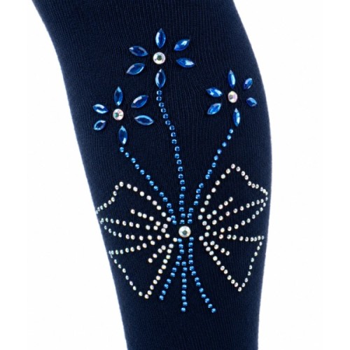 Колготки дитячі BNM з квітами зі страз (M0C0302-1163-3G-blue)