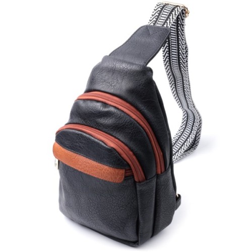 Сумка Vintage З отвором для навушників з екошкіри Чорна (22787)