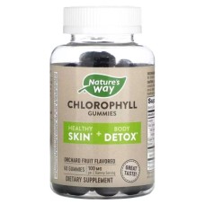 Вітамінно-мінеральний комплекс Nature's Way Хлорофіл, 100 мг, смак фруктів, Chlorophyll Gummies, 60 жувальні (NWY-14260)