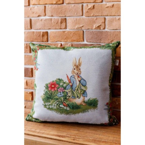 Подушка Прованс декоративна гобеленова Заєць з морквою Галявина 45х45 см (034248)