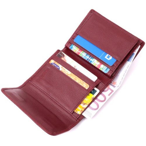 Гаманець ST Leather Шкіряний з монетницею Бордовий (19492)