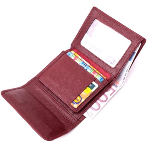 Гаманець ST Leather Шкіряний з монетницею Бордовий (19492)