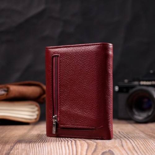 Гаманець ST Leather Шкіряний з монетницею Бордовий (19492)