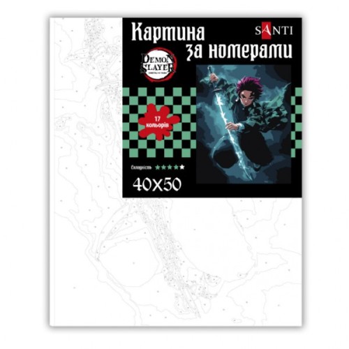Картина по номерам Santi Demon Slayer Tanjiro Kamado 40х50 см (954418)